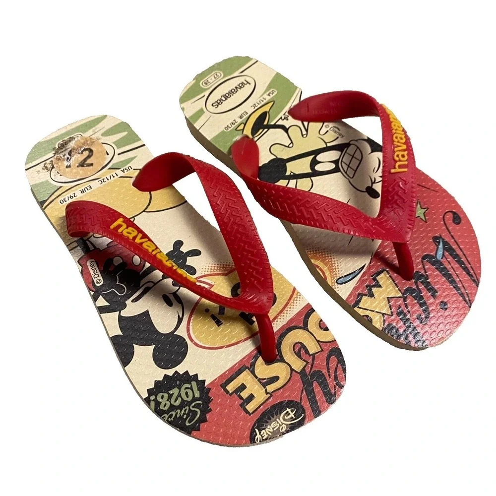 Disney‎ Havaianas Mickey Mouse Kids/Toddler Flip Flops Size 11/12C